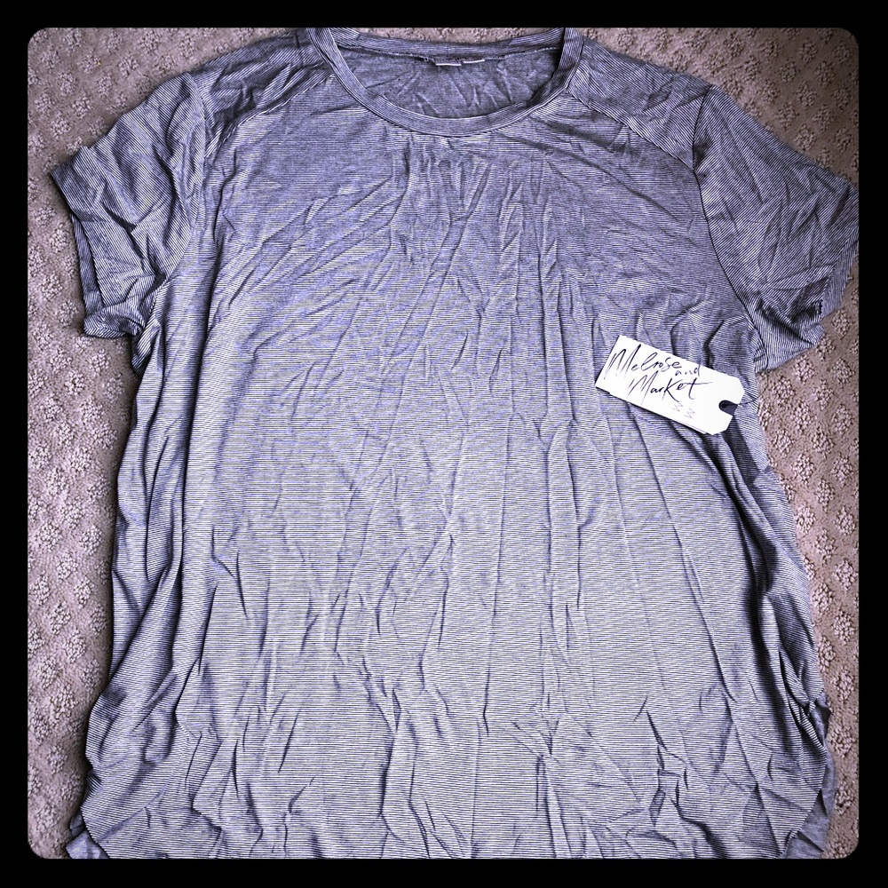 NWT micro stripe bulk white tee